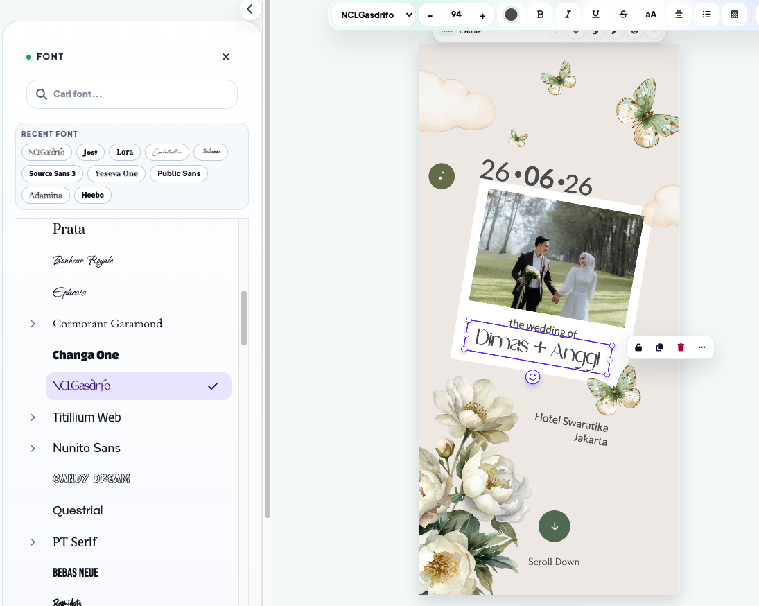 Preview editor AdaAcara 1