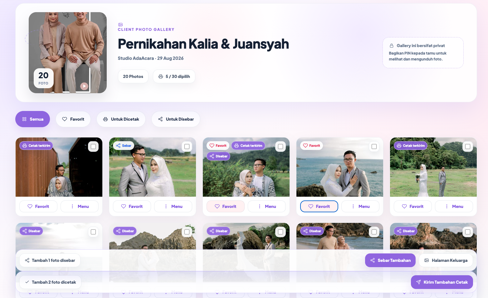 Album galeri klien